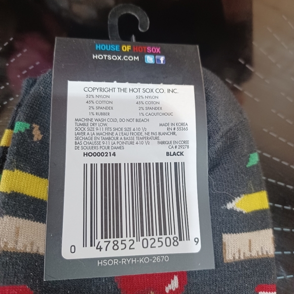 Hot Sox Teacher School Days Pattern Socks Gift *New With Tag - Picture 3 of 4